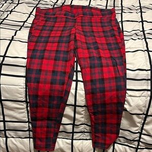 Torrid Red and Black Plaid Leggings